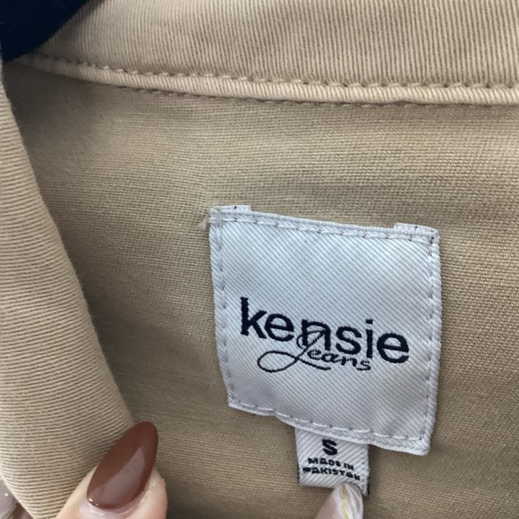 KENSIE JEANS SIZE S TAN BEIGE BROWN BLUE MILITARY UTILITY CARGO JACKET FALL WI… - Picture 9 of 10